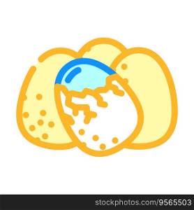 egg chicken shell color icon vector. egg chicken shell sign. isolated symbol illustration. egg chicken shell color icon vector illustration