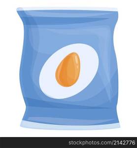 Egg chips icon cartoon vector. Food package. Spice snack. Egg chips icon cartoon vector. Food package