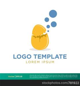 Egg Cracked Icon Vector Logo Template Illustration Design. Vector EPS 10.