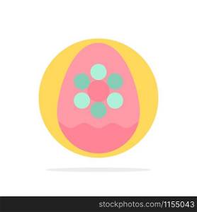 Egg, Decoration, Easter, Flower, Plant Abstract Circle Background Flat color Icon