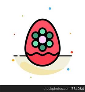 Egg, Decoration, Easter, Flower, Plant Abstract Flat Color Icon Template