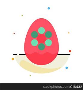Egg, Decoration, Easter, Flower, Plant Abstract Flat Color Icon Template