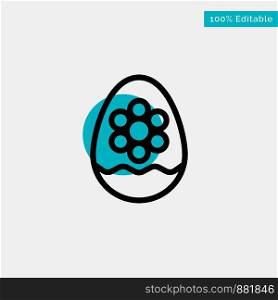 Egg, Decoration, Easter, Flower, Plant turquoise highlight circle point Vector icon