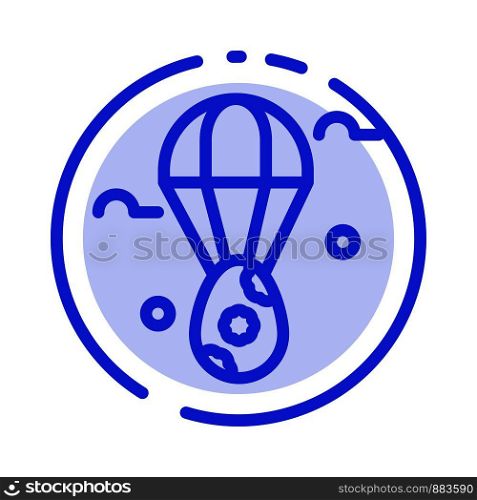 Egg, Ear, Balloon, Easter Blue Dotted Line Line Icon