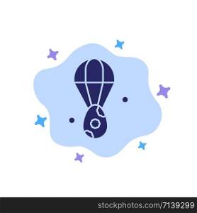 Egg, Ear, Balloon, Easter Blue Icon on Abstract Cloud Background