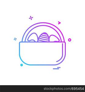 egg easter eggbasket icon vector design
