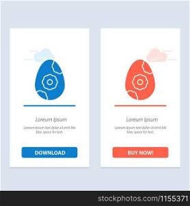 Egg, Easter, Flower Blue and Red Download and Buy Now web Widget Card Template