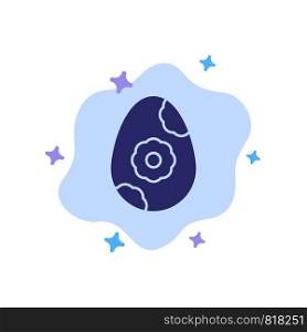 Egg, Easter, Flower Blue Icon on Abstract Cloud Background