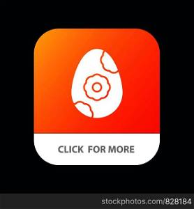 Egg, Easter, Flower Mobile App Button. Android and IOS Glyph Version
