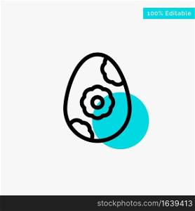 Egg, Easter, Flower turquoise highlight circle point Vector icon