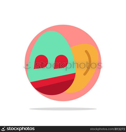Egg, Easter, Holiday Abstract Circle Background Flat color Icon
