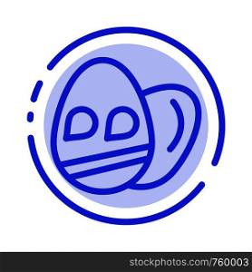 Egg, Easter, Holiday Blue Dotted Line Line Icon