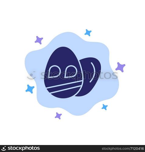 Egg, Easter, Holiday Blue Icon on Abstract Cloud Background