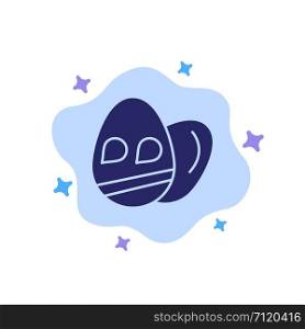 Egg, Easter, Holiday Blue Icon on Abstract Cloud Background