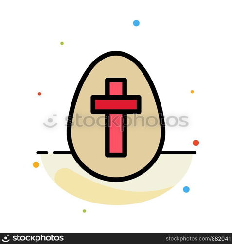 Egg, Easter, Holiday, Sign Abstract Flat Color Icon Template