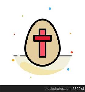 Egg, Easter, Holiday, Sign Abstract Flat Color Icon Template