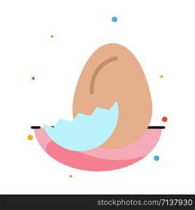 Egg, Easter, Holiday, Spring Abstract Flat Color Icon Template