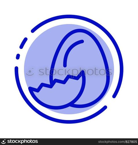 Egg, Easter, Holiday, Spring Blue Dotted Line Line Icon