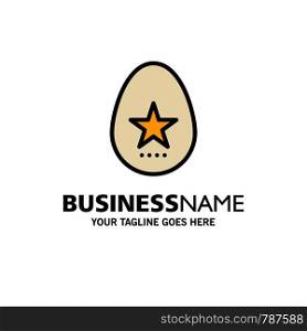 Egg, Easter, Holiday, Spring Business Logo Template. Flat Color