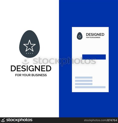 Egg, Easter, Holiday, Spring Grey Logo Design and Business Card Template