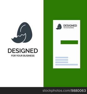 Egg, Easter, Holiday, Spring Grey Logo Design and Business Card Template