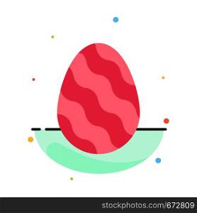 Egg, Easter, Nature, Spring Abstract Flat Color Icon Template