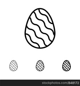 Egg, Easter, Nature, Spring Bold and thin black line icon set