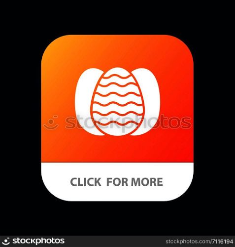 Egg, Easter, Rabbit, Nature Mobile App Button. Android and IOS Glyph Version