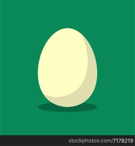 Egg. Egg in flat design with shadow on green background. Isolated Egg on green background. Eps10. Egg. Egg in flat design with shadow on green background. Isolated Egg on green background