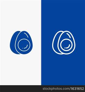 Egg, Eggs, Holiday, Easter Line and Glyph Solid icon Blue banner Line and Glyph Solid icon Blue banner