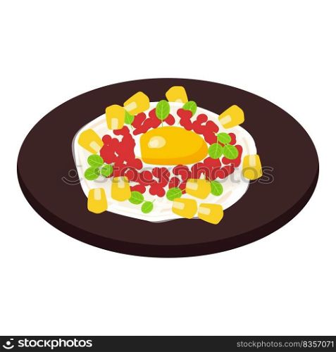 Egg food icon cartoon vector. Spicy meal. Traditional food. Egg food icon cartoon vector. Spicy meal
