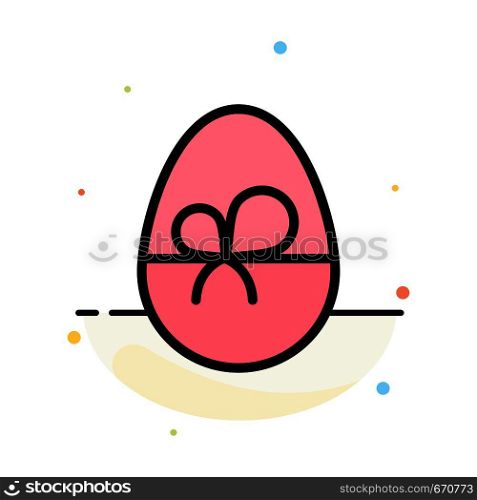 Egg, Gift, Easter, Nature Abstract Flat Color Icon Template