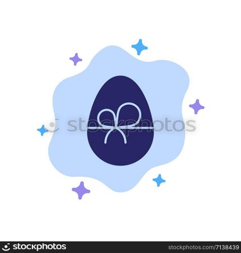 Egg, Gift, Easter, Nature Blue Icon on Abstract Cloud Background