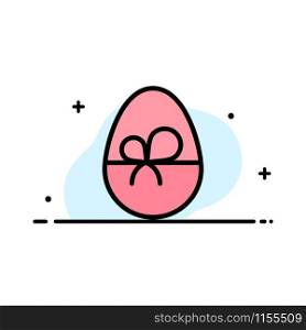 Egg, Gift, Easter, Nature Business Flat Line Filled Icon Vector Banner Template
