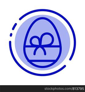 Egg, Gift, Spring, Eat Blue Dotted Line Line Icon