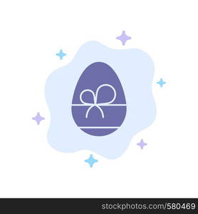 Egg, Gift, Spring, Eat Blue Icon on Abstract Cloud Background
