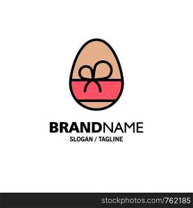 Egg, Gift, Spring, Eat Business Logo Template. Flat Color
