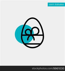 Egg, Gift, Spring, Eat turquoise highlight circle point Vector icon