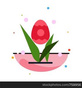 Egg, Grass, Holiday, Easter Abstract Flat Color Icon Template