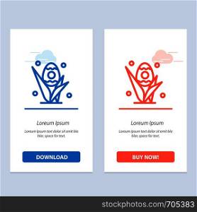 Egg, Grass, Holiday, Easter Blue and Red Download and Buy Now web Widget Card Template