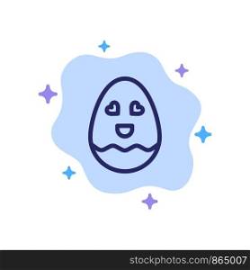 Egg, Happy, Easter Blue Icon on Abstract Cloud Background