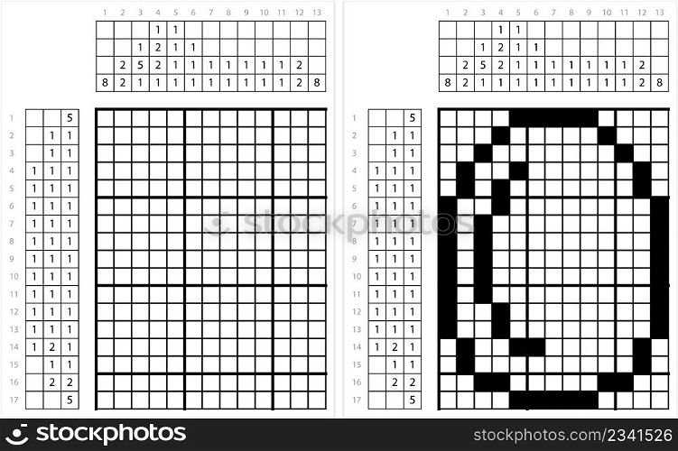 Egg Icon Nonogram Pixel Art, Hen Chicken Egg, Animal Egg Vector Art Illustration, Logic Puzzle Game Griddlers, Pic-A-Pix, Picture Paint By Numbers, Picross