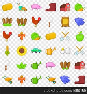 Egg icons set. Cartoon style of 36 egg vector icons for web for any design. Egg icons set, cartoon style
