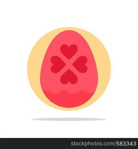 Egg, Love, Heart, Easter Abstract Circle Background Flat color Icon