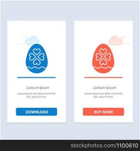 Egg, Love, Heart, Easter Blue and Red Download and Buy Now web Widget Card Template