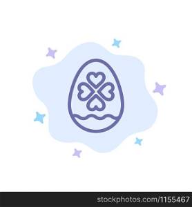 Egg, Love, Heart, Easter Blue Icon on Abstract Cloud Background