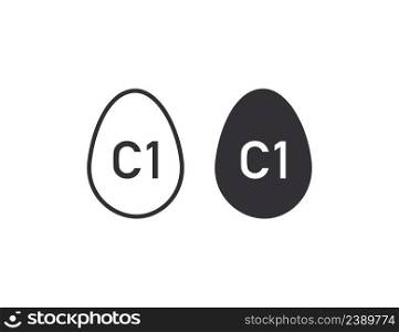 Egg marking C1 icon. Eggs vector illustration.