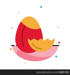 Egg, Nature, Easter Abstract Flat Color Icon Template