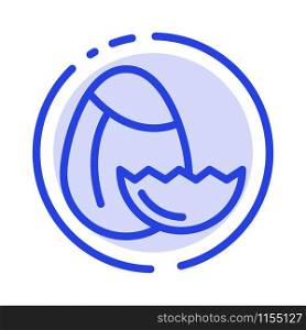 Egg, Nature, Easter Blue Dotted Line Line Icon