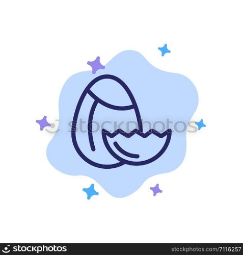 Egg, Nature, Easter Blue Icon on Abstract Cloud Background
